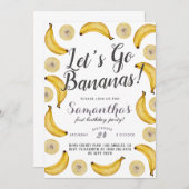 Invitation d'anniversaire de bananes (Devant / Derrière)