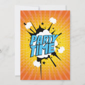 Invitation d'anniversaire de bande dessinée (Dos)