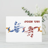 Invitation d'anniversaire de baril de singe (Debout devant)