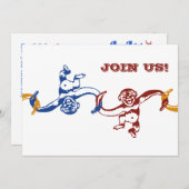 Invitation d'anniversaire de baril de singe (Devant / Derrière)