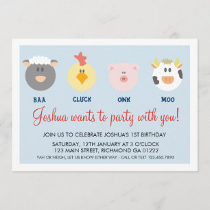 Invitation d'anniversaire de Barnyard