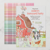 Invitation d'anniversaire de Barnyard (Devant / Derrière)