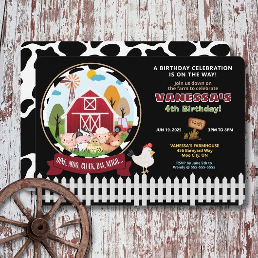 Invitation d'anniversaire de Barnyard Bash