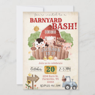 Invitation d'anniversaire de Barnyard Bash