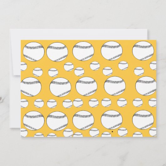 Invitation d'anniversaire de base-ball (Dos)