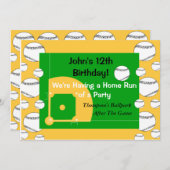 Invitation d'anniversaire de base-ball (Devant / Derrière)