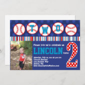 Invitation d'anniversaire de base-ball (2ème (Devant / Derrière)