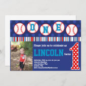 Invitation d'anniversaire de base-ball (ęr (Devant / Derrière)