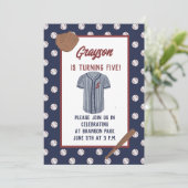 Invitation d'anniversaire de base-ball marine pers (Debout devant)