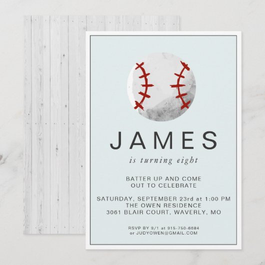Invitation d'anniversaire de baseball (Devant / Derrière)