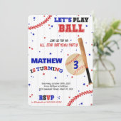 Invitation d'anniversaire de baseball (Debout devant)