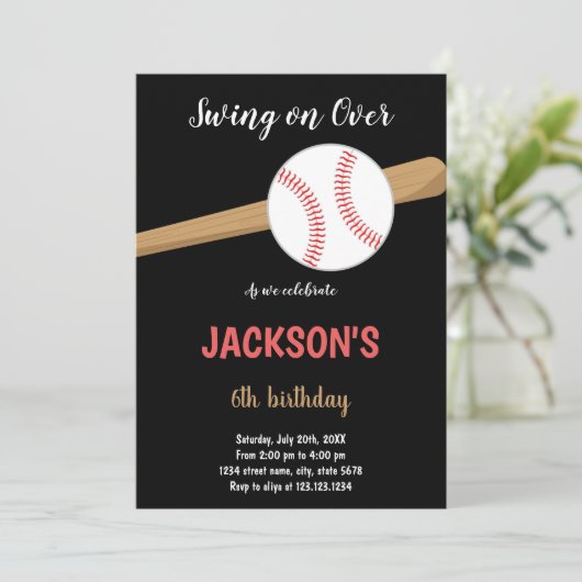 Invitation d'anniversaire de baseball (Debout devant)