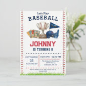 Invitation d'anniversaire de baseball (Debout devant)