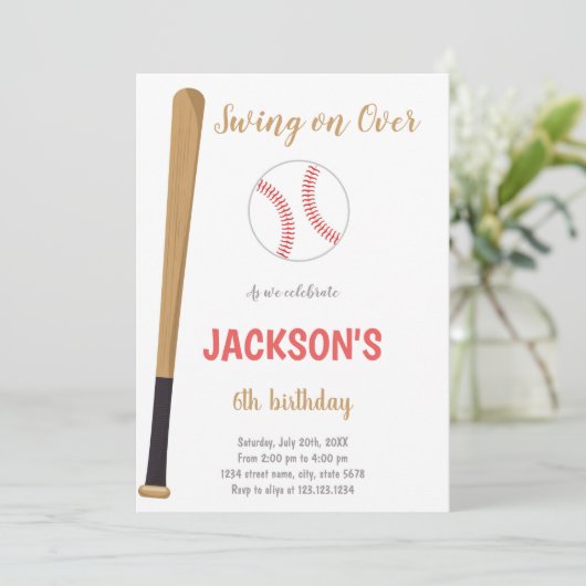 Invitation d'anniversaire de baseball (Debout devant)