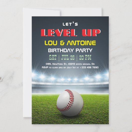 Invitation d'anniversaire de baseball (Devant)
