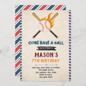 Invitation d'anniversaire de baseball (Devant / Derrière)