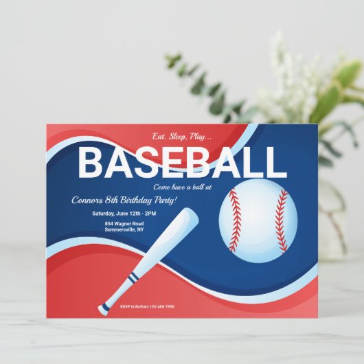 Invitation d'anniversaire de baseball (Debout devant)