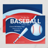 Invitation d'anniversaire de baseball (Devant / Derrière)