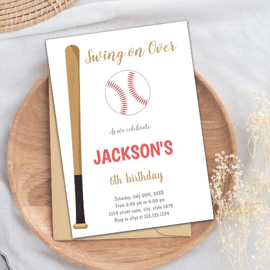 Invitation d'anniversaire de baseball