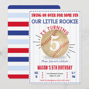 Invitation d'anniversaire de baseball