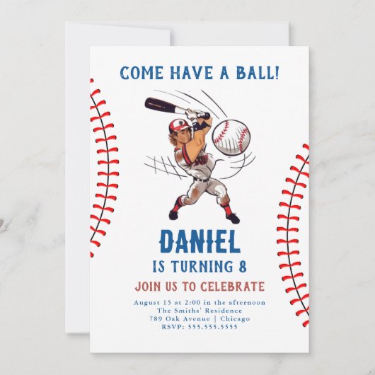 Invitation d'anniversaire de baseball (Devant)