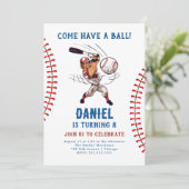 Invitation d'anniversaire de baseball (Debout devant)