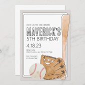 Invitation d'anniversaire de baseball (Devant / Derrière)