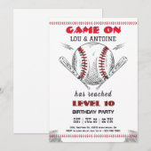 Invitation d'anniversaire de baseball (Devant / Derrière)