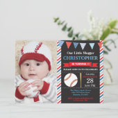 Invitation d'anniversaire de baseball 1er annivers (Debout devant)