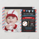 Invitation d'anniversaire de baseball 1er annivers (Devant / Derrière)