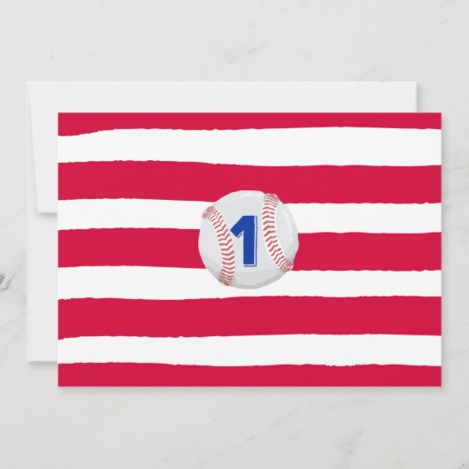 Invitation d'anniversaire de baseball 1er annivers (Dos)