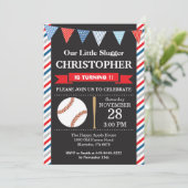 Invitation d'anniversaire de baseball 1er annivers (Debout devant)