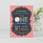 Invitation d'anniversaire de baseball 1er annivers (Debout devant)