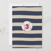 Invitation d'anniversaire de baseball 3e anniversa (Dos)