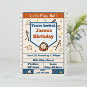 Invitation d'anniversaire de baseball - Ajouter un (Debout devant)
