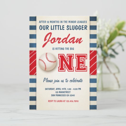 Invitation d'anniversaire de baseball Anniversaire (Debout devant)