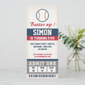 Invitation d'anniversaire de baseball Anniversaire (Debout devant)