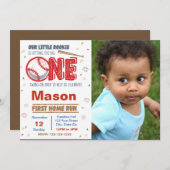 Invitation d'anniversaire de baseball avec photo (Devant / Derrière)