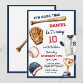 Invitation d'anniversaire de baseball C'est le mom (Devant / Derrière)