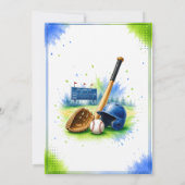 Invitation d'anniversaire de baseball Design aquar (Dos)