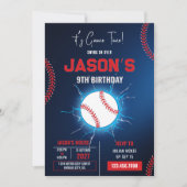 Invitation d'anniversaire de baseball électrique (Devant)