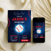 Invitation d'anniversaire de baseball électrique