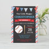 Invitation d'anniversaire de baseball Fête d'anniv (Debout devant)