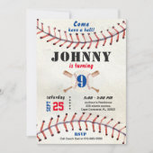 Invitation d'anniversaire de baseball garçon avec (Devant)