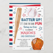 Invitation d'anniversaire de baseball, Invitations (Devant / Derrière)