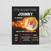 Invitation d'anniversaire de baseball modifiable (Debout devant)