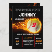 Invitation d'anniversaire de baseball modifiable (Devant / Derrière)