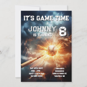 Invitation d'anniversaire de baseball modifiable