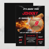 Invitation d'anniversaire de baseball modifiable (Devant / Derrière)