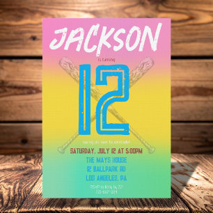 Invitation d'anniversaire de baseball néon personn